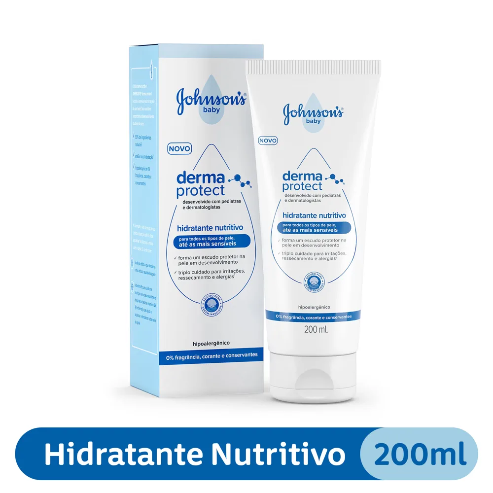Loção Hidratante Infantil Johnson's Baby Derma Protect Bebê Nutritivo 200ml