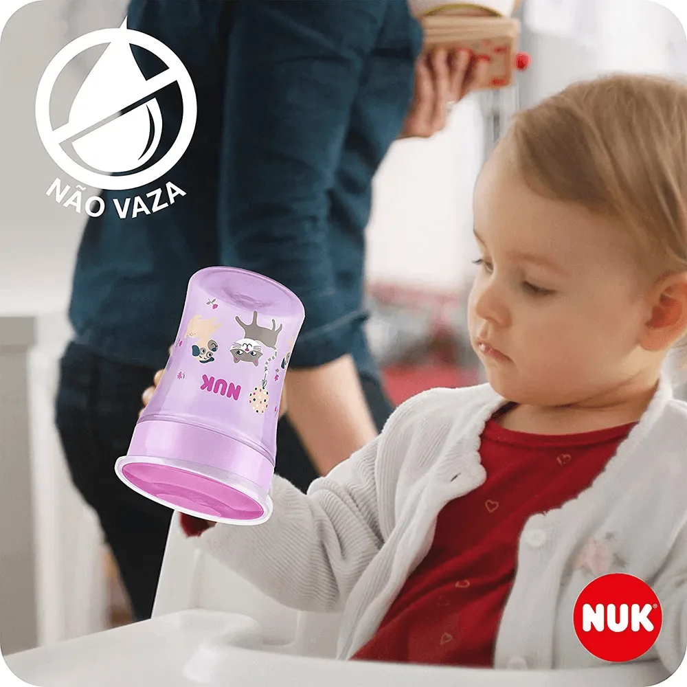 Copo de Transição NUK Evolution Magic Cup 360º +8 meses Antivazamento Rosa 230ml 1 Unidade