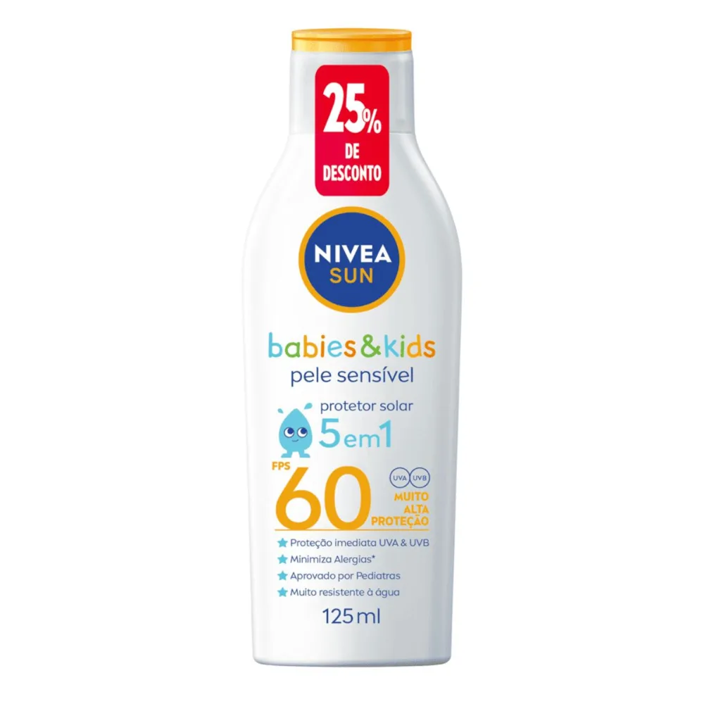 Protetor Solar Nivea Sun Babies & Kids Fps60 125ml
