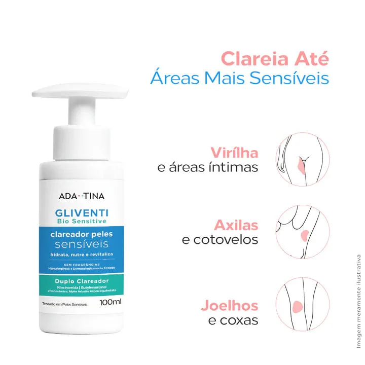 Kit Gliventi Clareador Íntimo e Hidratante Facial Reparador