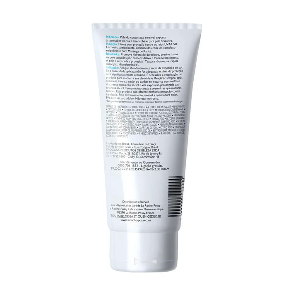 Creme Corporal La Roche-Posay Lipikar AOX Hidratante FPS 60 200ml