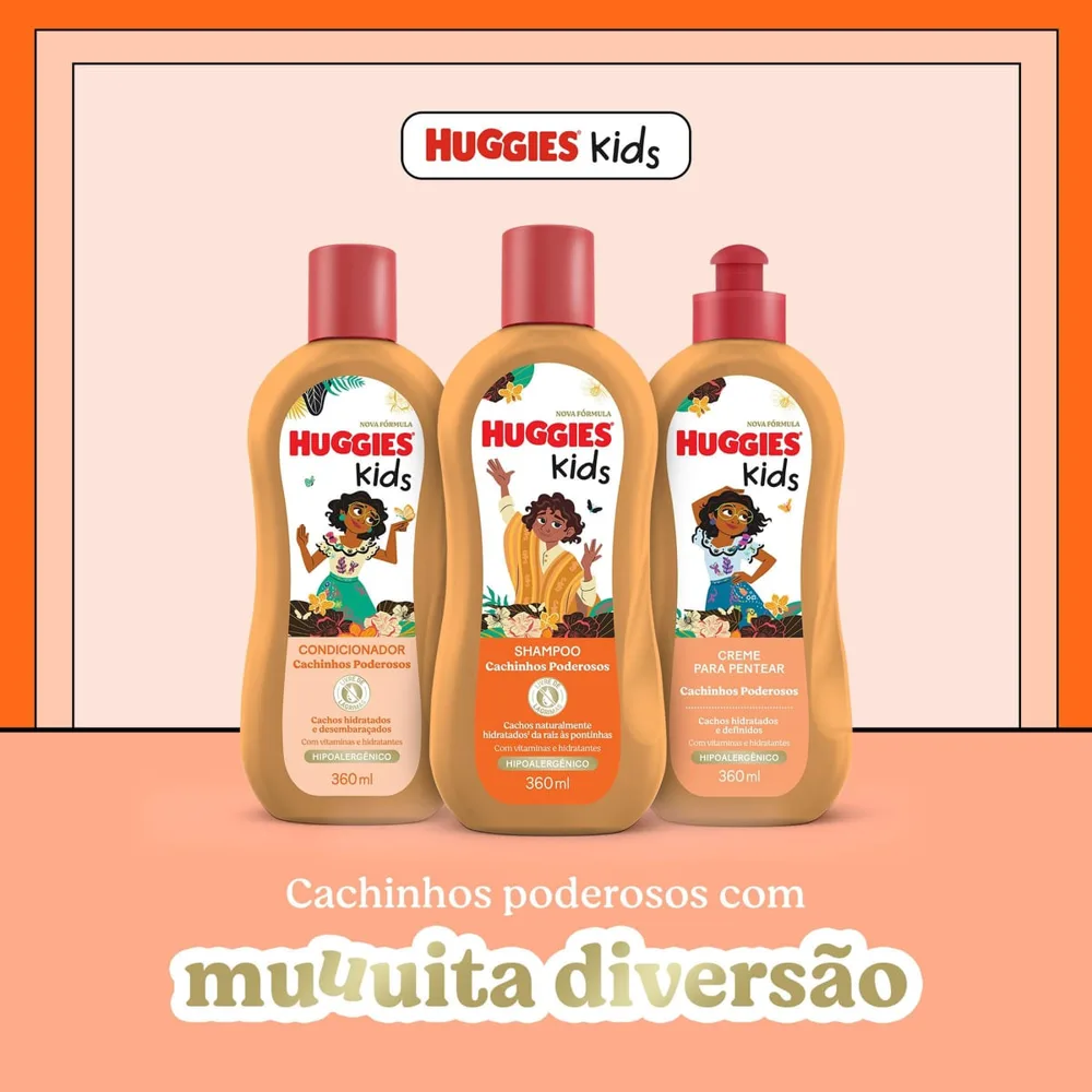 Shampoo Infantil Huggies Kids Cachinhos Poderosos 360ml
