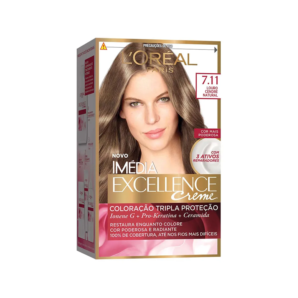 Tintura Imédia excellence Louro Cendrê natural 7.11