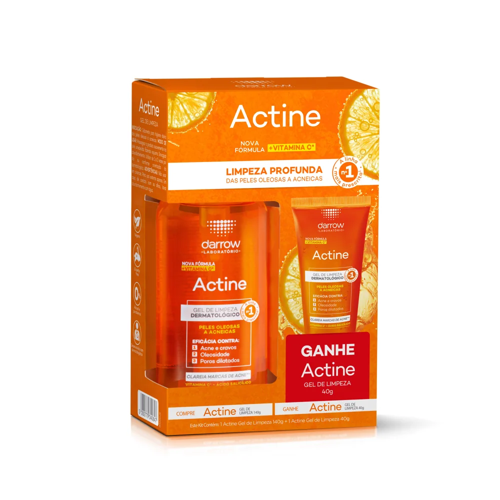 Kit Gel de Limpeza Facial Actine Darrow 140g 1 Unidade + Gel de Limpeza Facial Actine Darrow 40g 1 Unidade