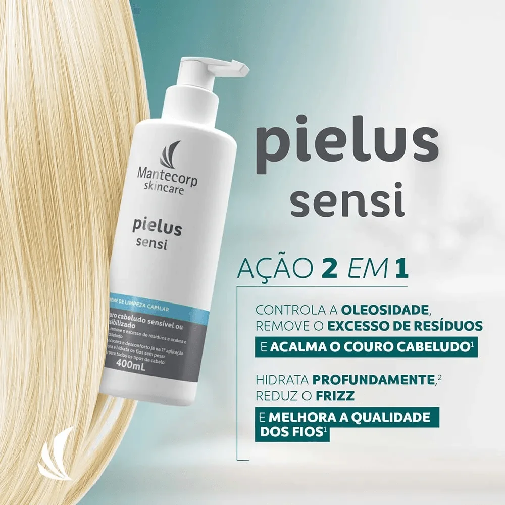 Creme de Limpeza Capilar Pielus Sensi Limpeza Suave 400ml