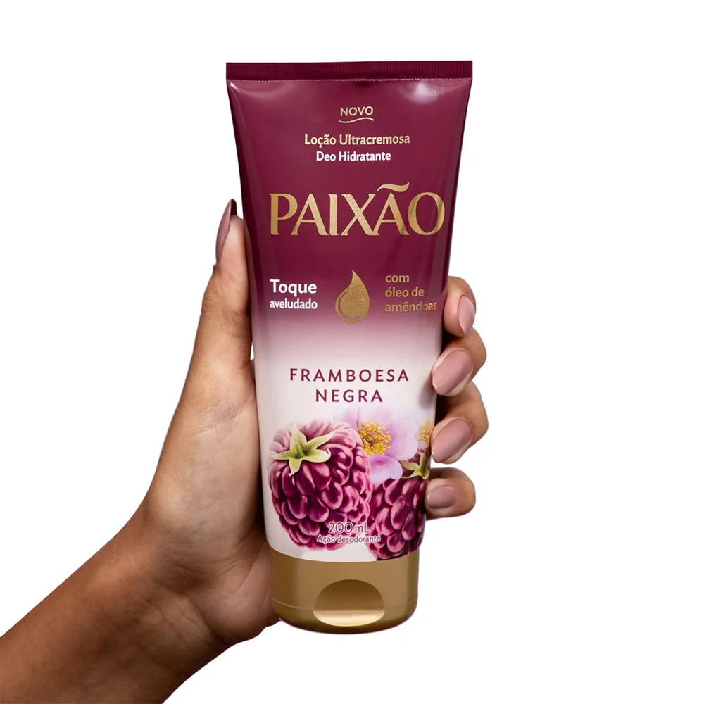 Hidratante Paixão Framboesa Negra com Hibisco Ultracremoso ação desodorante 200ml