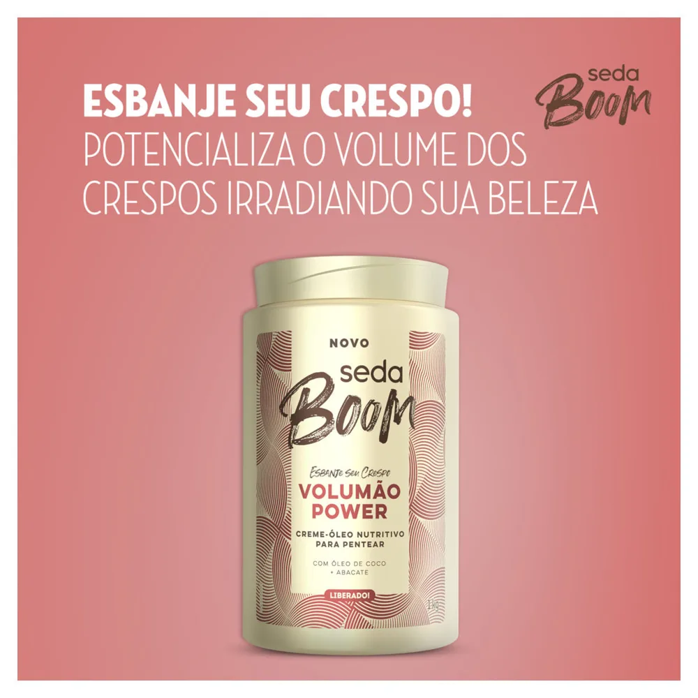 Creme Para Pentear Seda Boom Volumão Power Pote 1kg