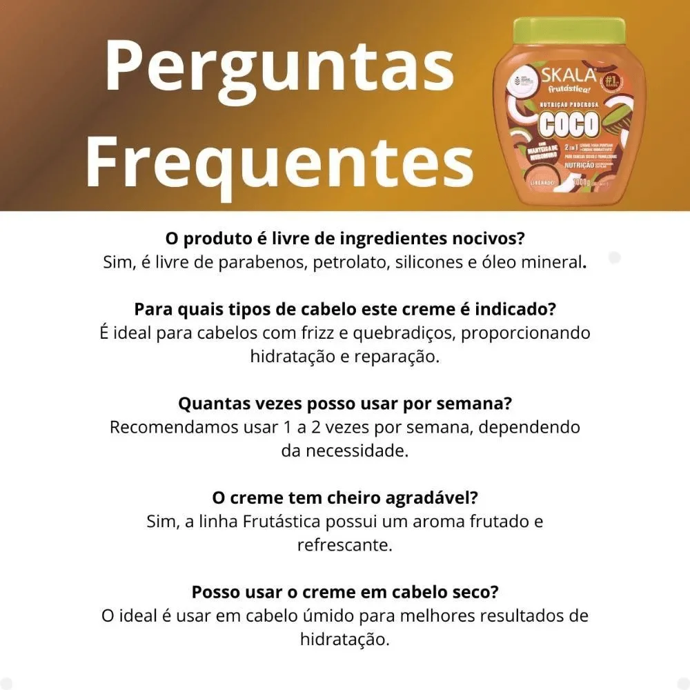 Creme de Tratamento Capilar Skala Frutástica Coco 2 em 1 1Kg