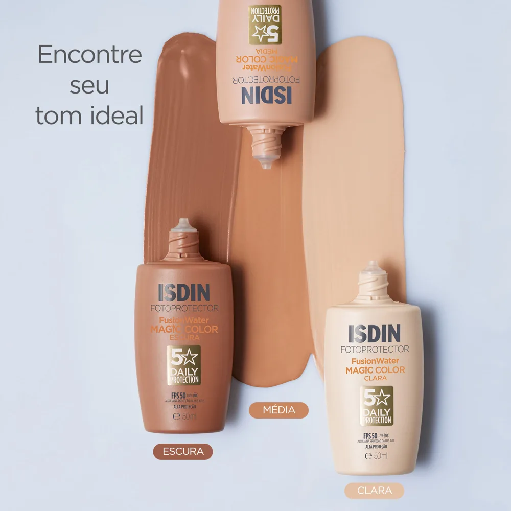 Protetor Solar Facial ISDIN Fusion Water Color FPS50 Cor Escura 50ml