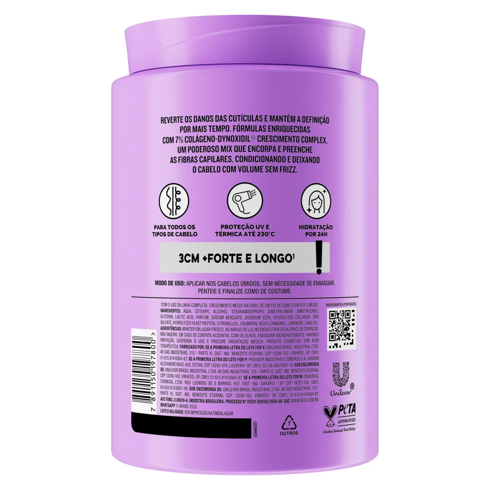 Creme Para Pentear Seda Mega Crescimento 900g