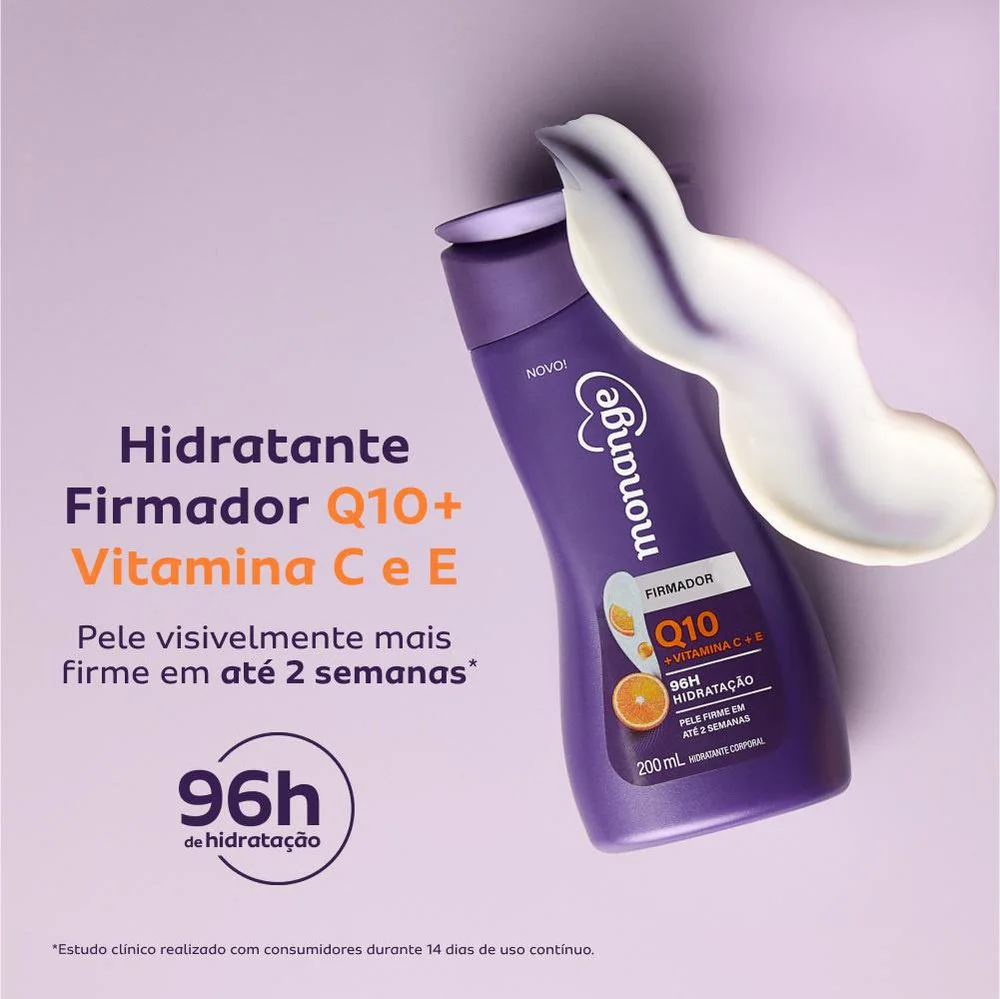 Hidratante Corporal Monange Firmador Q10 com Vitaminas C e E Pele Extrasseca 200ml