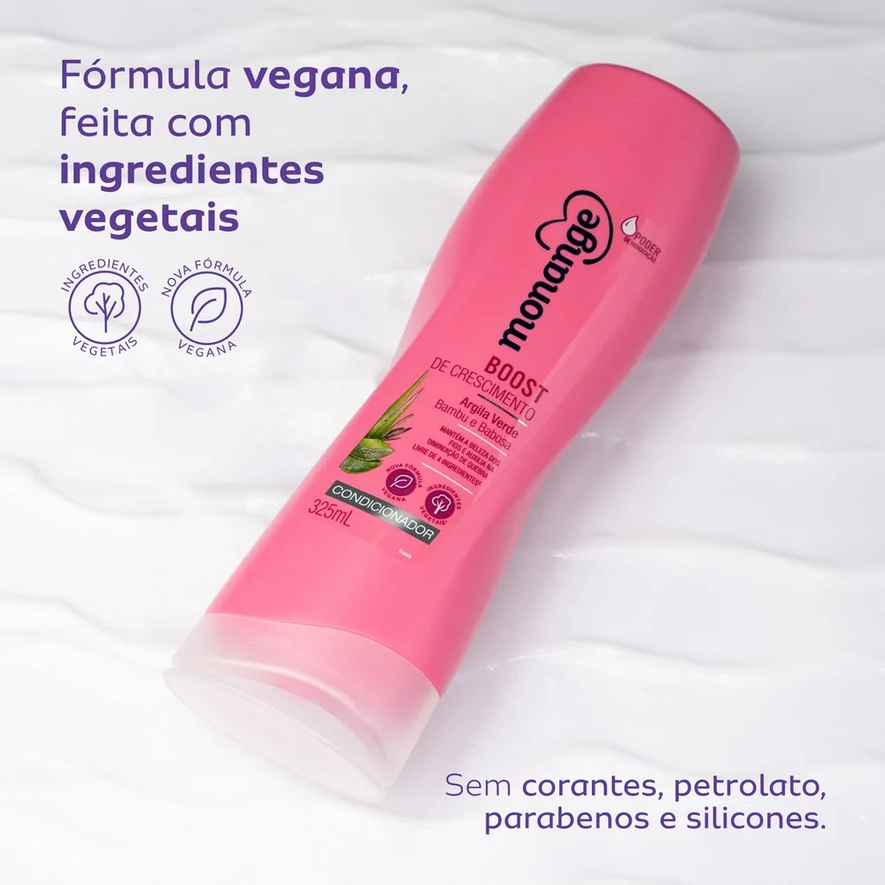 Condicionador Monange Boost de Crescimento Argila Verde, Alecrim e Babosa 325ml