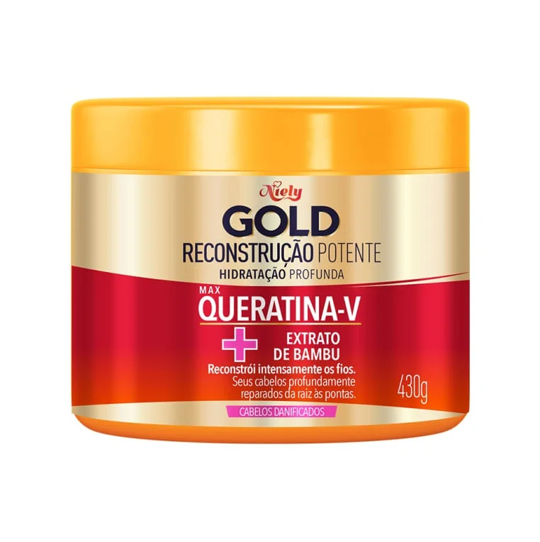 Máscara Capilar Niely Gold Queratina Reparação 430g