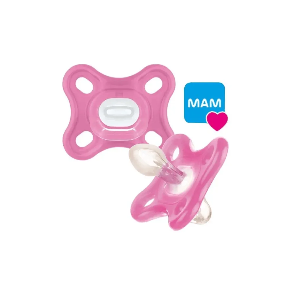 Chupeta MAM Comfort Ortodôntica de 0 a 2 meses SkinSoft Silicone Rosa 1 Unidade