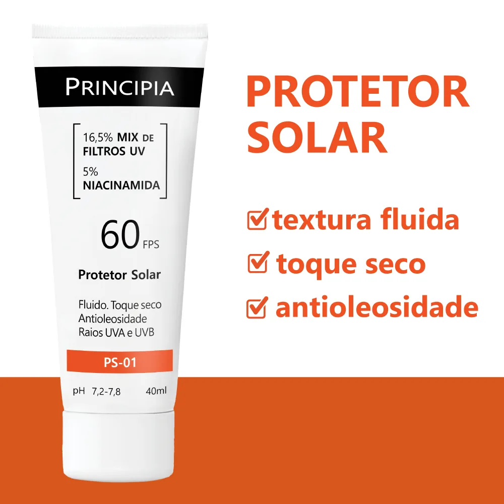 Protetor Solar Principia PS-01 FPS60 Mix de Filtros + Niacinamida 40ml