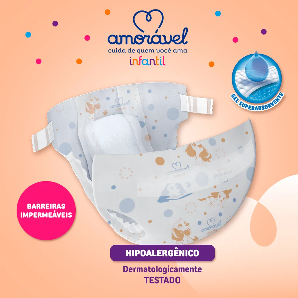 Fralda Amoravel Basic G 60 Unidades