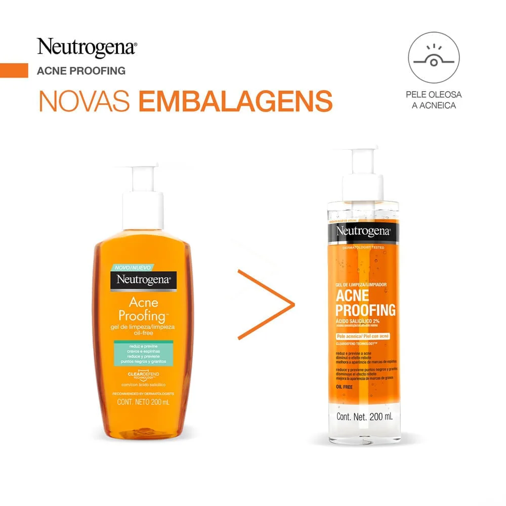 Gel de Limpeza Facial Neutrogena Acne Proofing com Ácido Salicílico 200ml