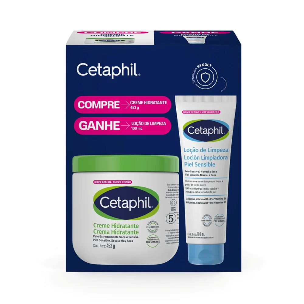 Kit Hidratação Corporal Cetaphil Creme Hidratante 453g + Loção De Limpeza 100ml