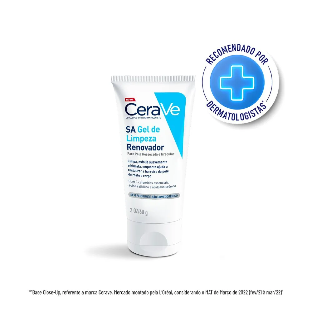 Gel de Limpeza Facial CeraVe SA Pele Ressecada e Irregular 60g