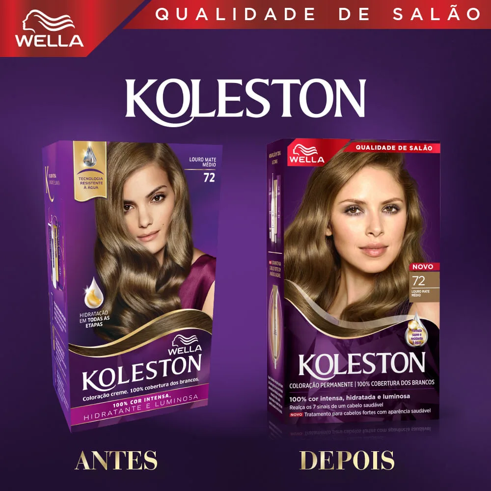 Tintura Koleston Louro Mate Médio 72