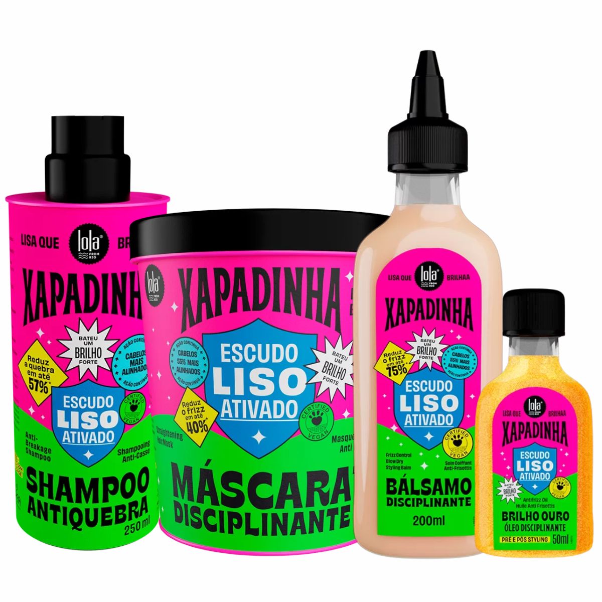 Kit Lola Xapadinha Escudo Liso Ativado — 4 Itens