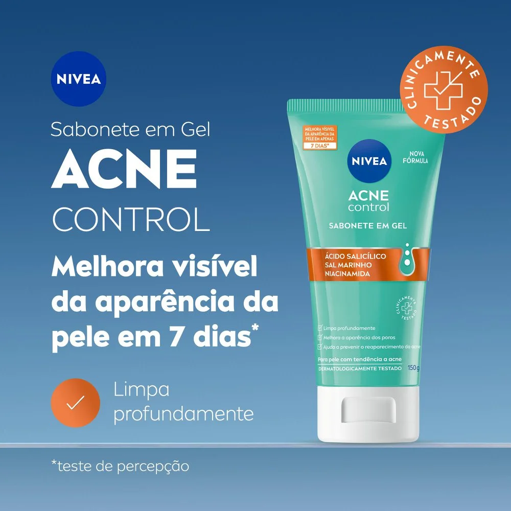 Sabonete em Gel Facial Nivea Acne Control com Ácido Salicílico 150g