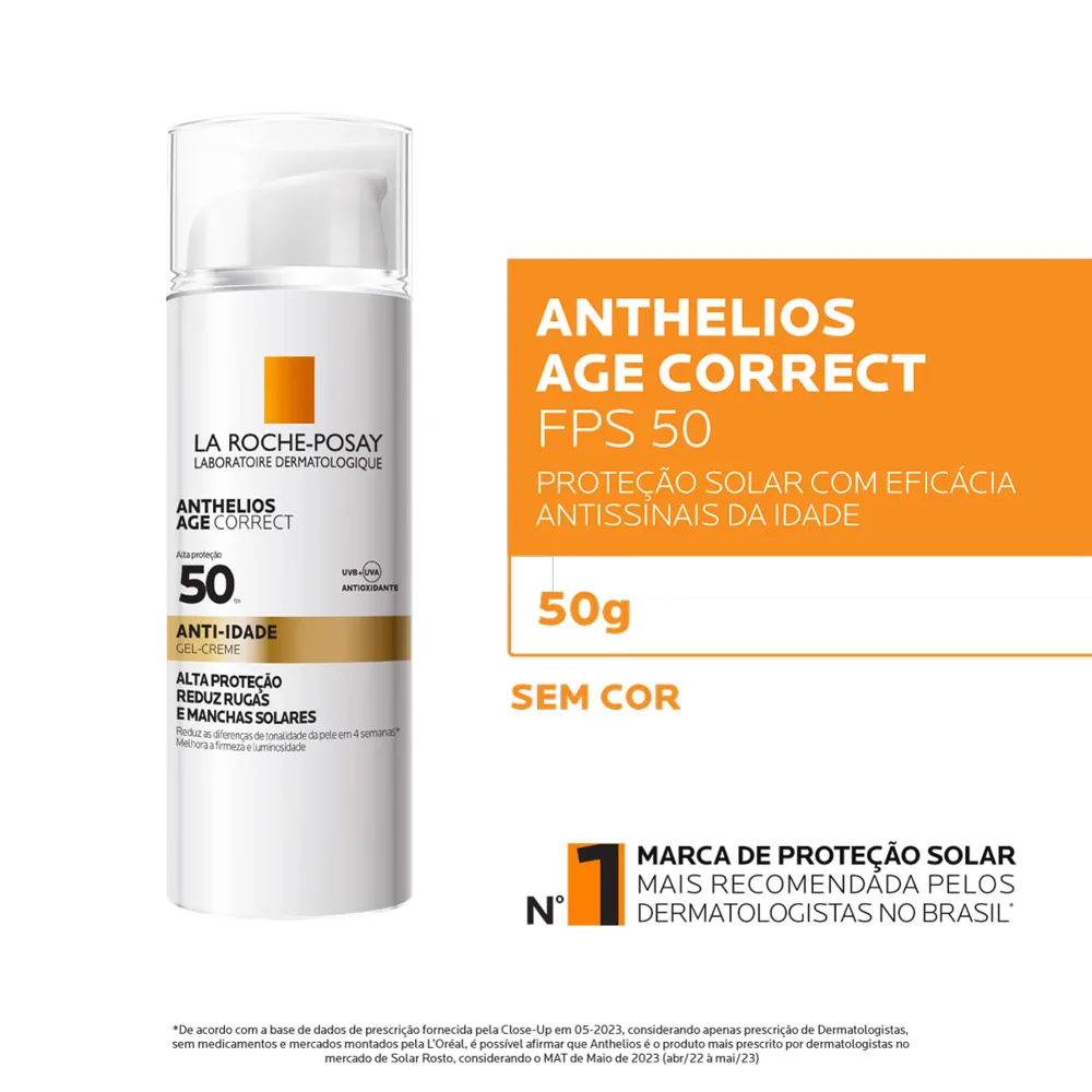 Protetor Solar Facial La Roche-Posay Anthelios Age Correct Anti-idade FPS50 Gel Creme 50g