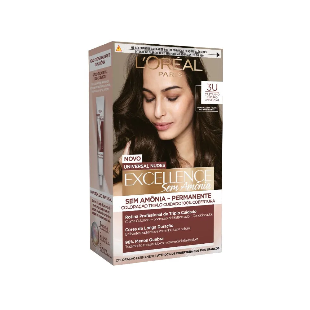 Tinta Loréal Excellence Imedia Castanho Escuro Universal Sem Amônia 3u