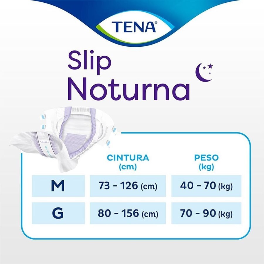 Fralda Geriátrica Unissex Tena Slip Noturna G - 24 Unidades