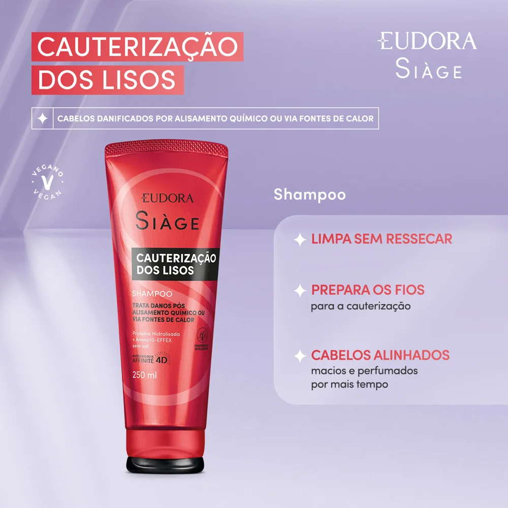 Shampoo Eudora Siàge Cauterização dos Lisos 250ml