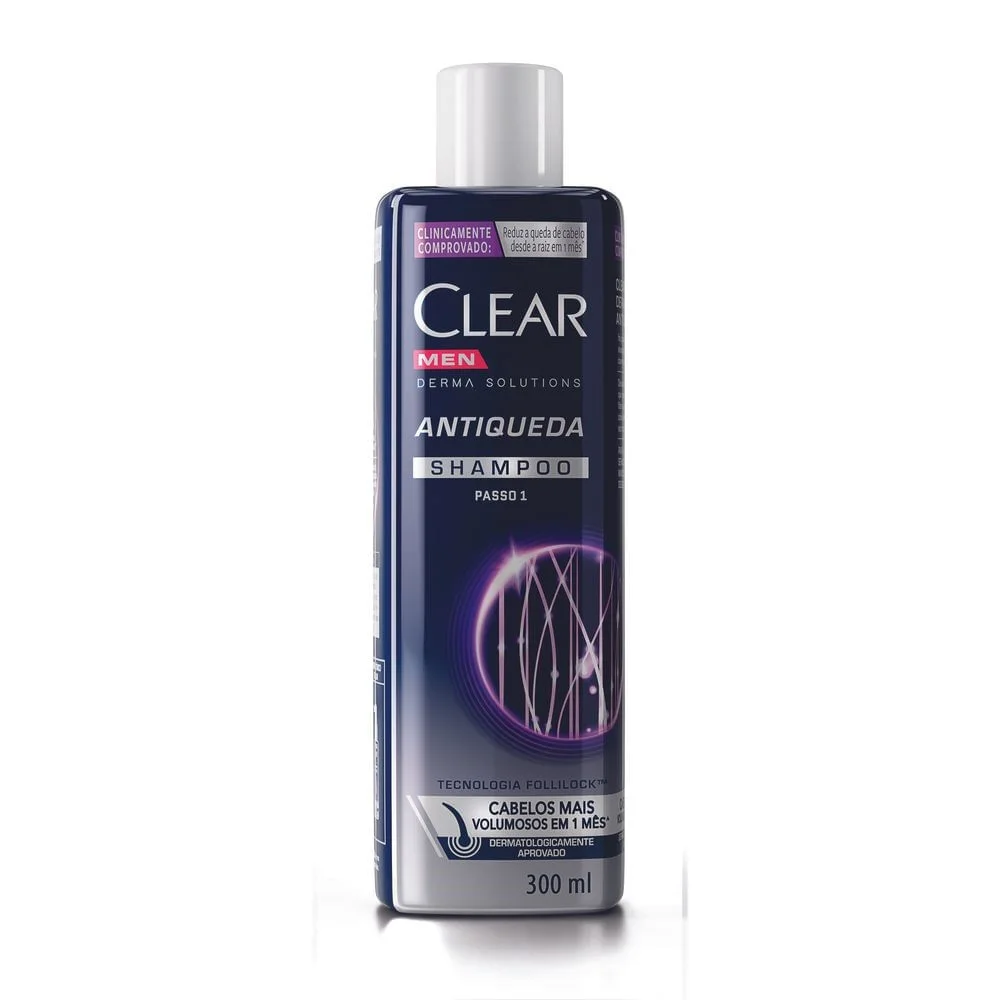 Shampoo Clear Men Derma Solutions Antiqueda Passo 1 300ml