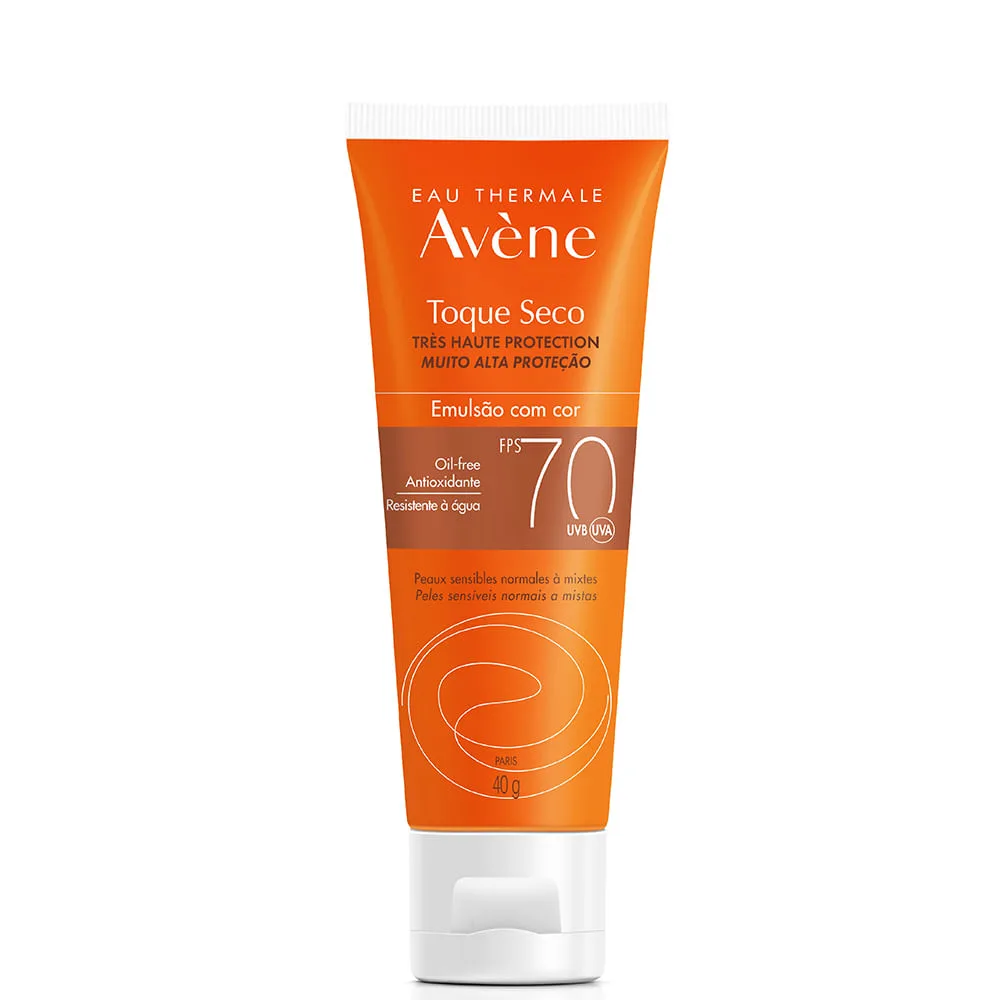 Protetor Solar Facial Avène Toque Seco FPS70 Emulsão Cor Universal 40g