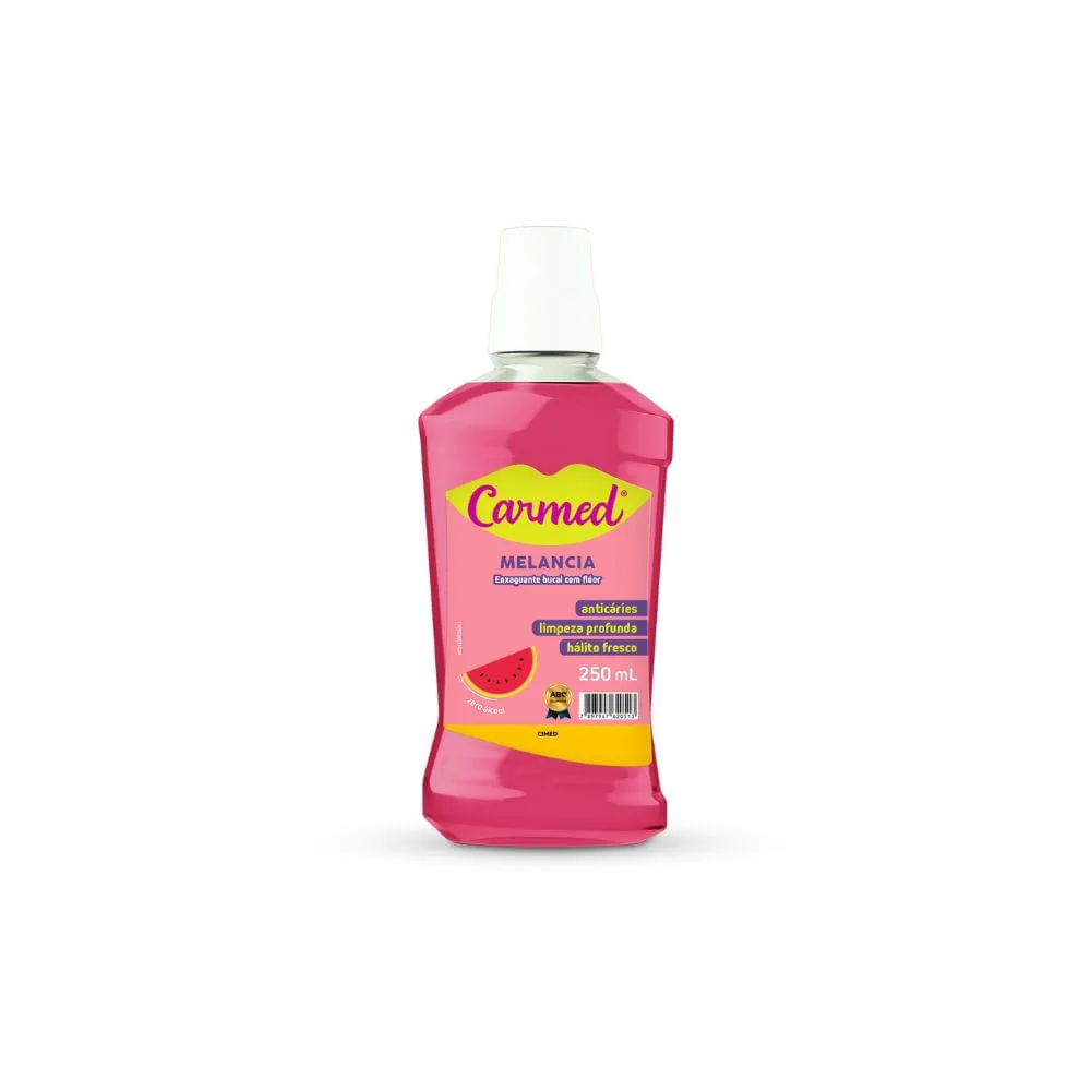 Enxaguante Bucal Carmed Com Flúor Zero Álcool Sabor Melancia 250ml