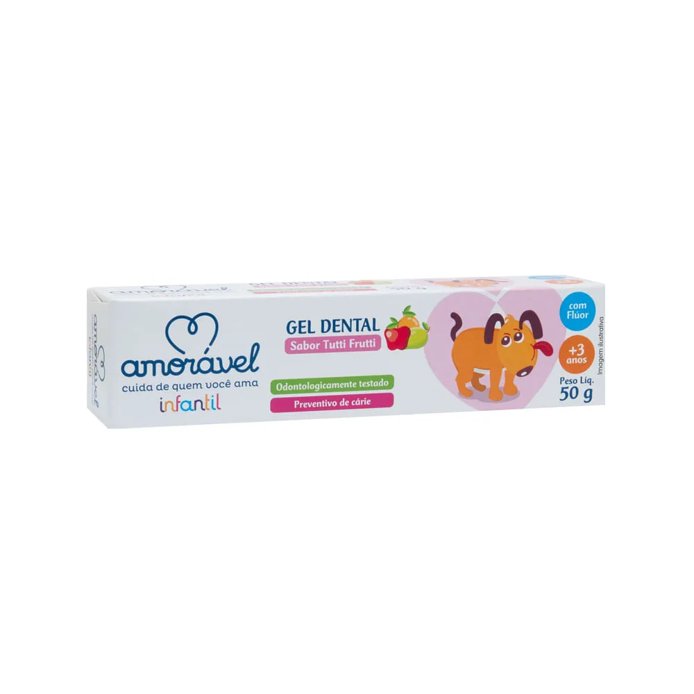 Gel Dental Infantil Amorável Tutti-Frutti Com Flúor 50g