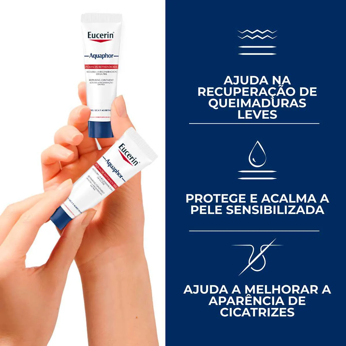 Kit Pomada Reparadora Intensiva Eucerin Aquaphor DuoPack com 2 Unidades