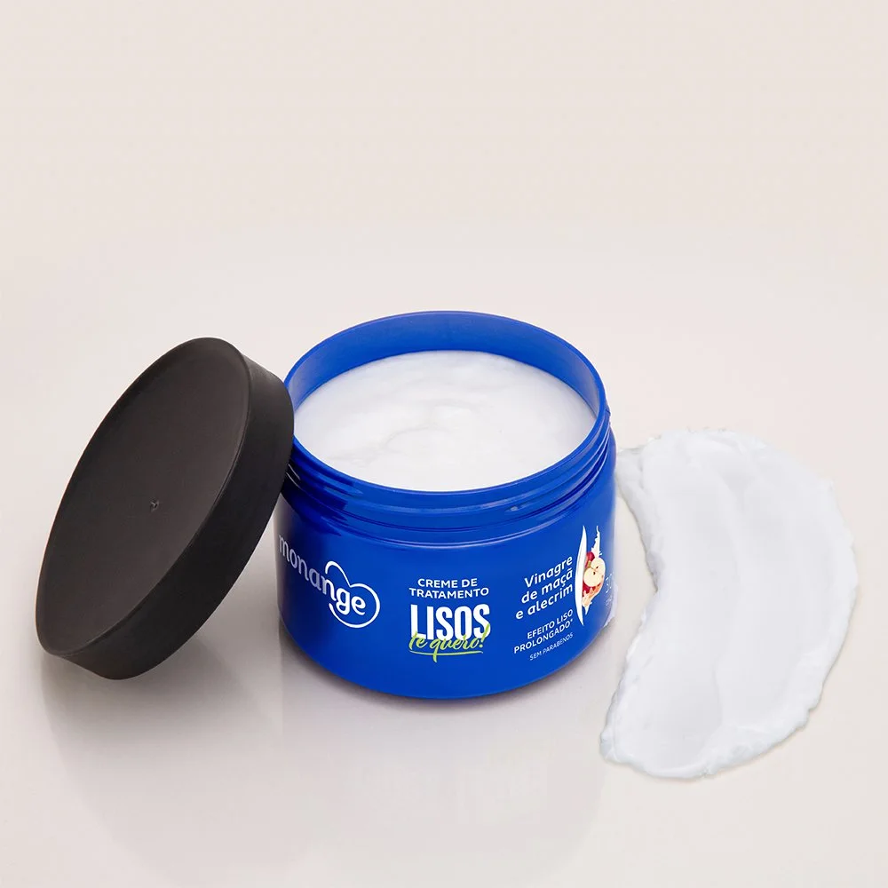 Creme de Tratamento Capilar Monange Lisos Te Quero Vinagre de Maçã e Alecrim 300g