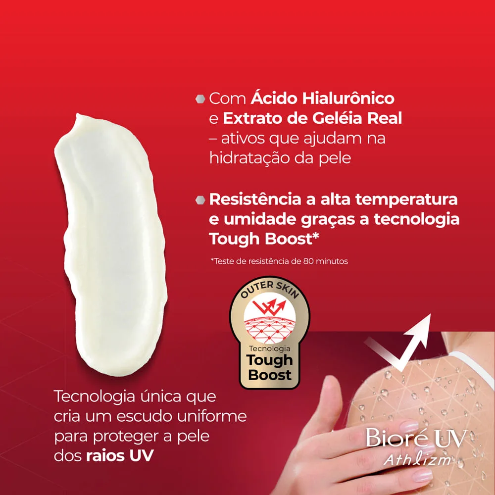 Protetor Solar Facial Bioré UV Athlizm Essence FPS50+ Resistente à Água 70g