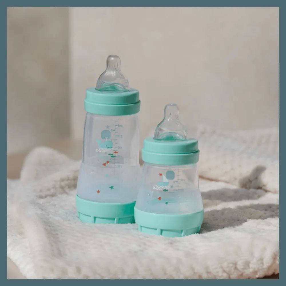 Kit Mamadeiras MAM Easy Start Azul 130ml e 260ml 2 Unidades