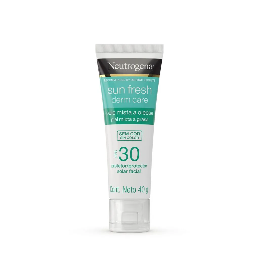 Protetor Solar Facial Neutrogena Sun Fresh Derm Care FPS30 Pele Mista a Oleosa Sem Cor 40g