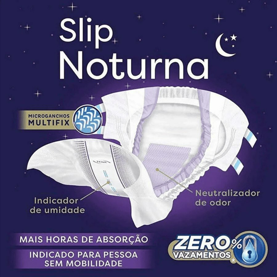 Fralda Geriátrica Tena Slip Noturna M 32 Unidades