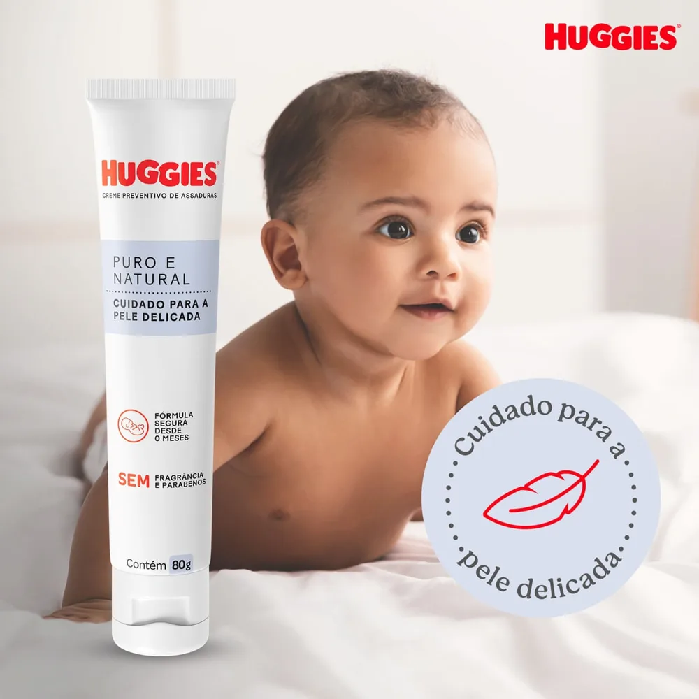 Creme de Assaduras Huggies Puro e Natural 80g