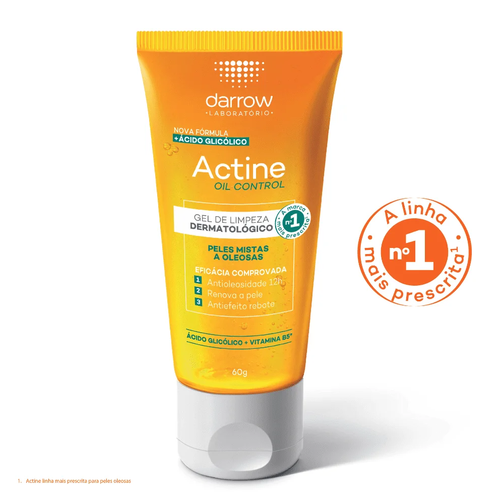 Gel de Limpeza Facial Darrow Actine Oil Control Peles Mistas a Oleosas 60g