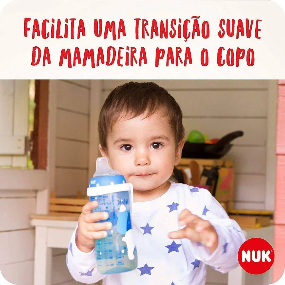 Copo de Transição NUK Active Cup +12 meses Antivazamento Azul 300ml 1 Unidade