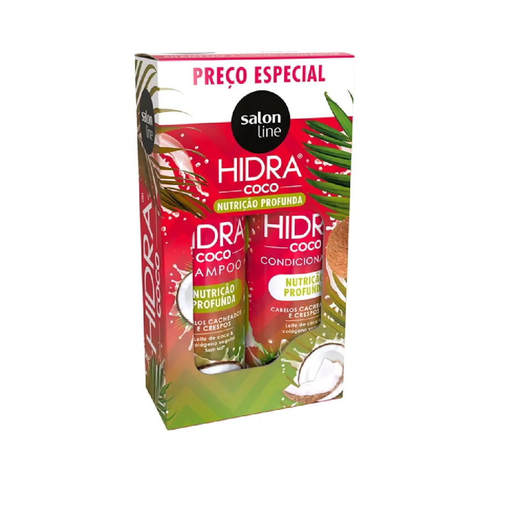 Kit Shampoo Salon Line Hidra Coco Nutrição e Hidratação Óleo de Coco 300ml + Condicionador 300ml