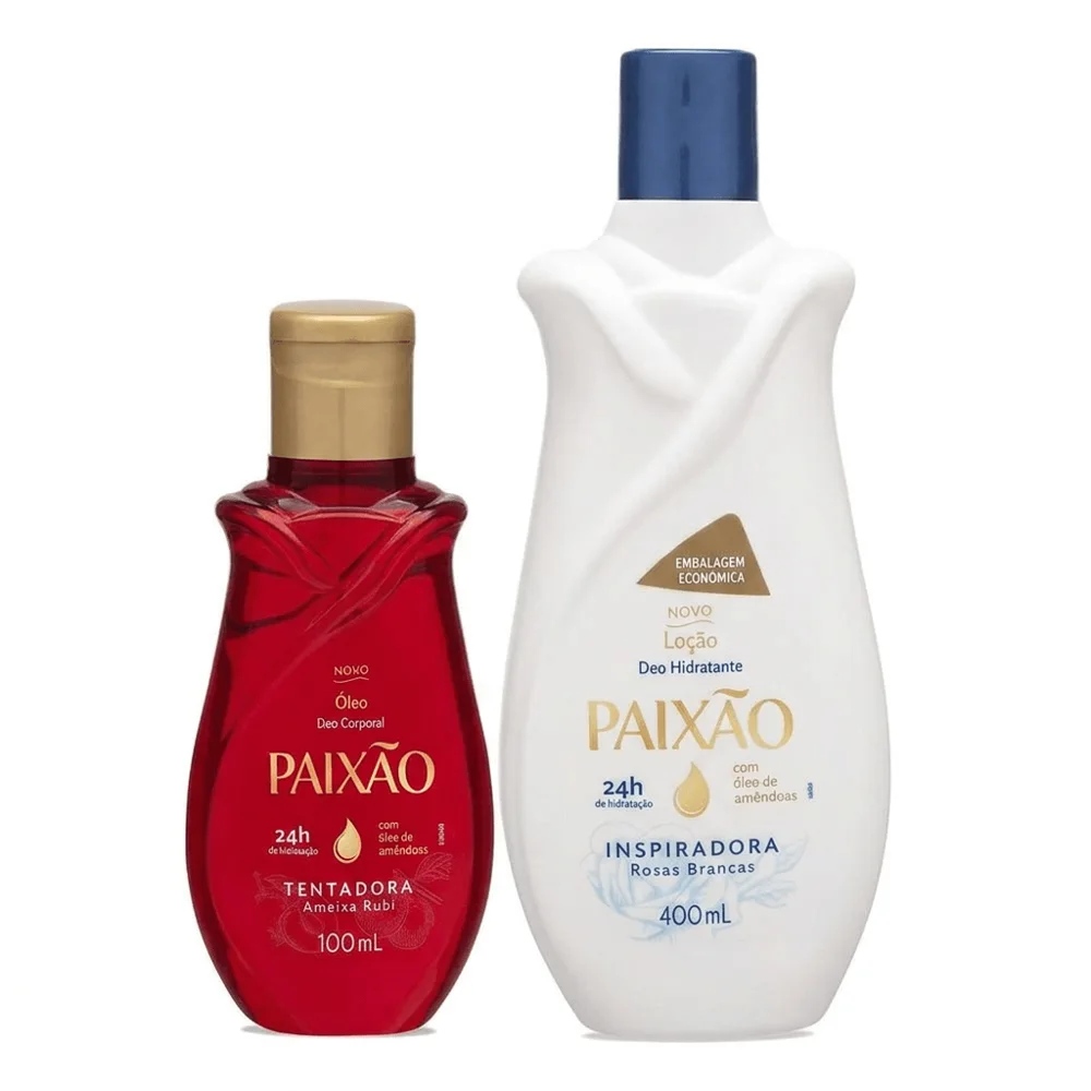 Kit Paixão Hidratação Corporal Hidratante Desodorante Inspiradora 400ml + Óleo Corporal Tentadora Ameixa Rubi 100ml