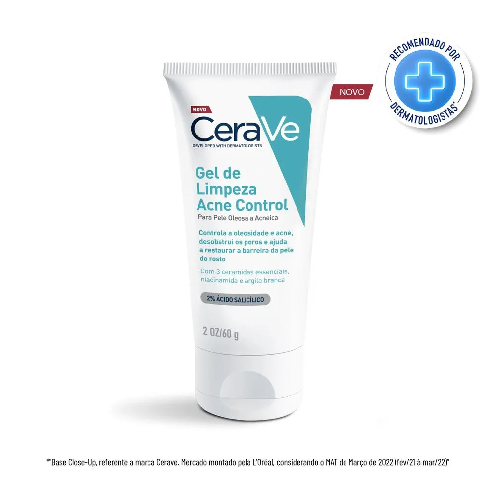 Gel de Limpeza Facial CeraVe Acne Control com Ácido Salicílico 60g