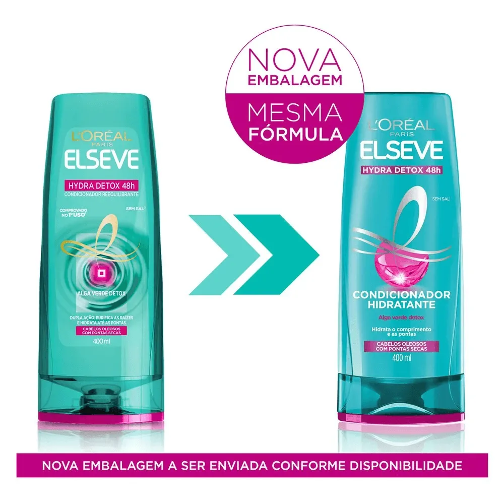 Condicionador Elseve Hydra Detox 48h Hidratante 400ml