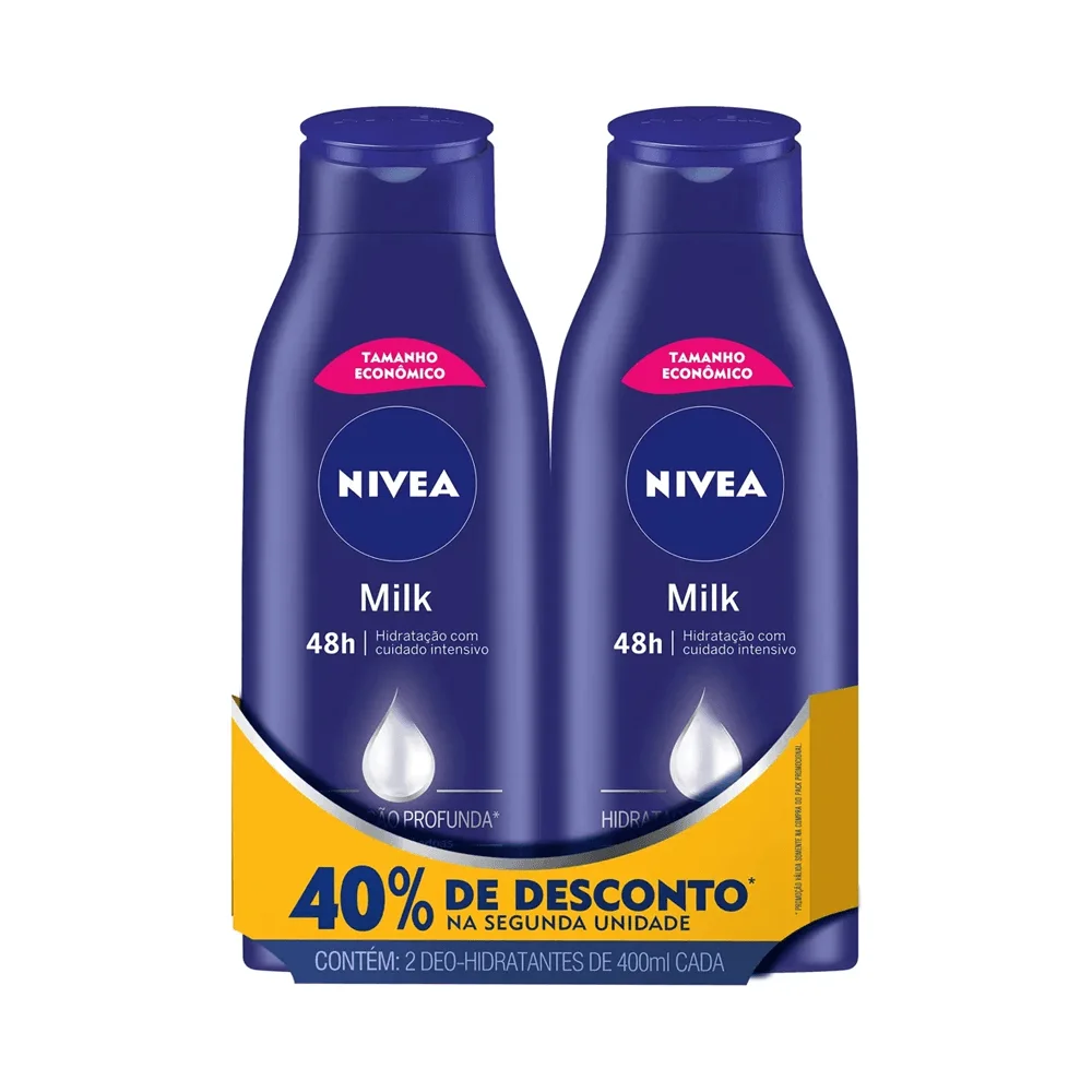 Kit Loção Hidratante Nivea Milk 400ml 2 Unidades