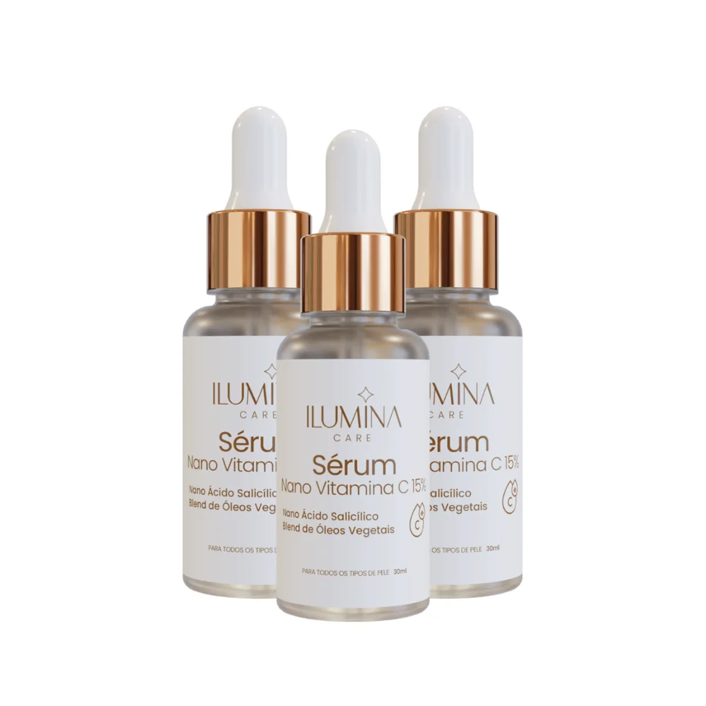 Kit 3 Sérum Vitamina C 15% Clareador Manchas
