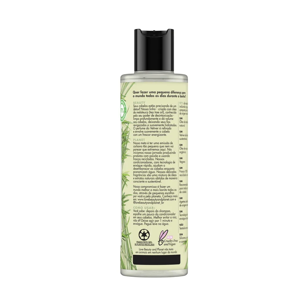 Condicionador Love Beauty & Planet Detox Energizante Vegano 300ml